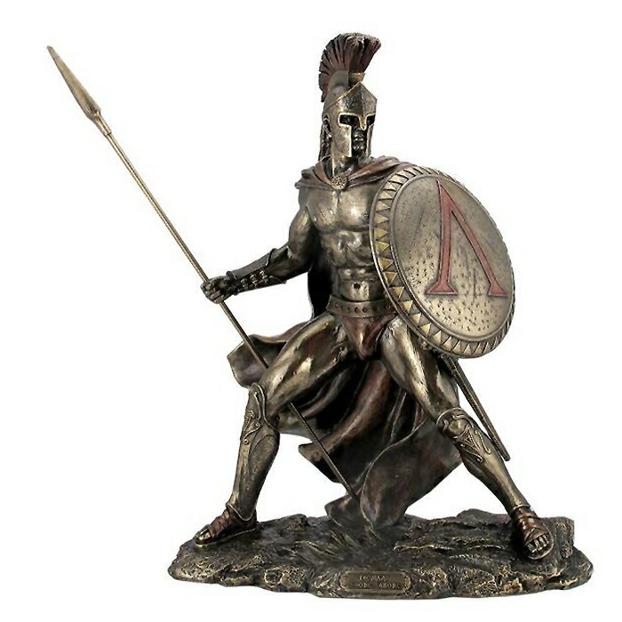楽天市場】古代ギリシア スパルタ王 戦士 レオニダス、ブロンズ風 彫像