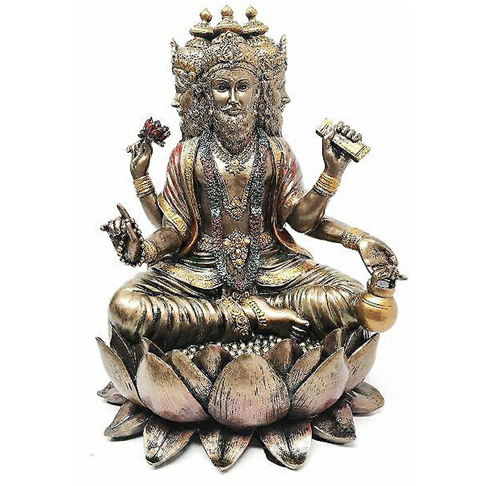 楽天市場】ヒンドゥー教 創造神 蓮の王座に座る ブラフマー神 彫刻