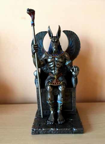 楽天市場】古代エジプト 王座に座る、アヌビス神 ブロンズ風 彫像 彫刻