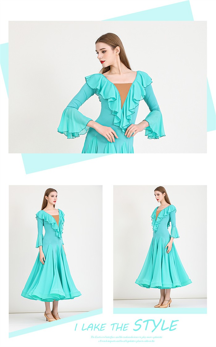 楽天市場】社交ダンスドレス モダンドレス 緑 社交ダンス衣装 社交