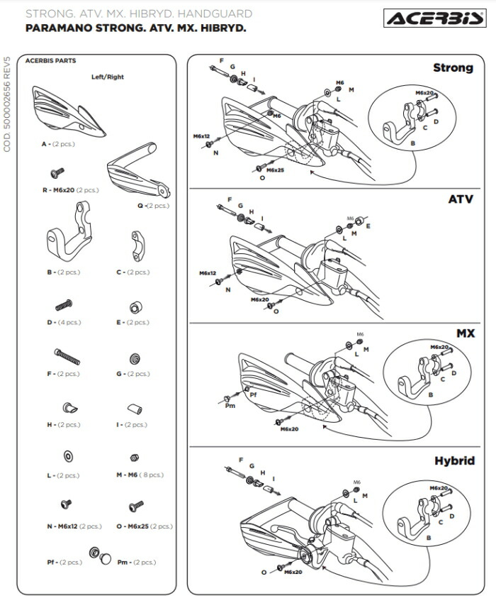 楽天市場】【ACERBIS】AC-16508 アチェルビス TRI FITハンドガード