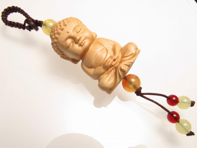 楽天市場】【全品P5倍】○【木彫り ミニ大仏くん ストラップ】 手彫り