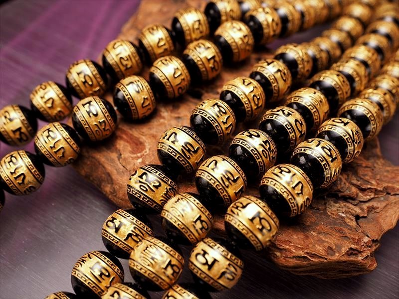 楽天市場】金塗り 梵字【六字真言 六字大明王陀羅尼】浮き彫刻入り