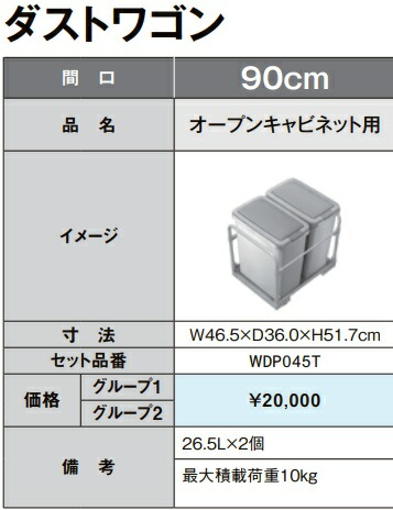 楽天市場】LIXIL リクシル サンウェーブ カップボード ダストワゴン