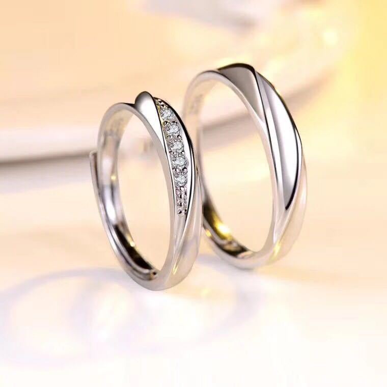 楽天市場】ペアリング 2点セット フリーサイズ シルバー 925 CZ 指輪