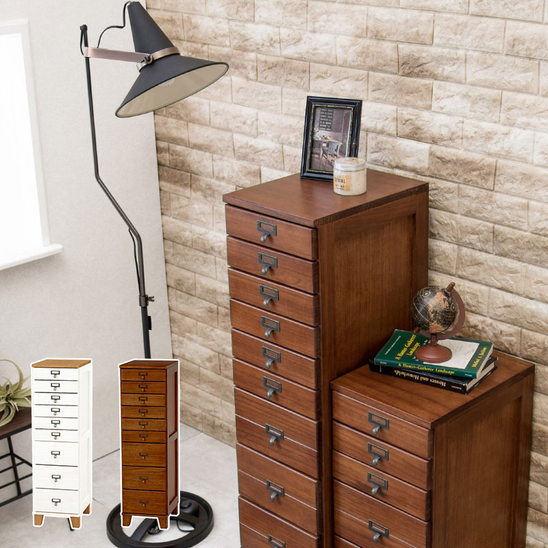 □レトロ□古い木の8杯引き出し書類棚 カルテケース 小引出し 昭和