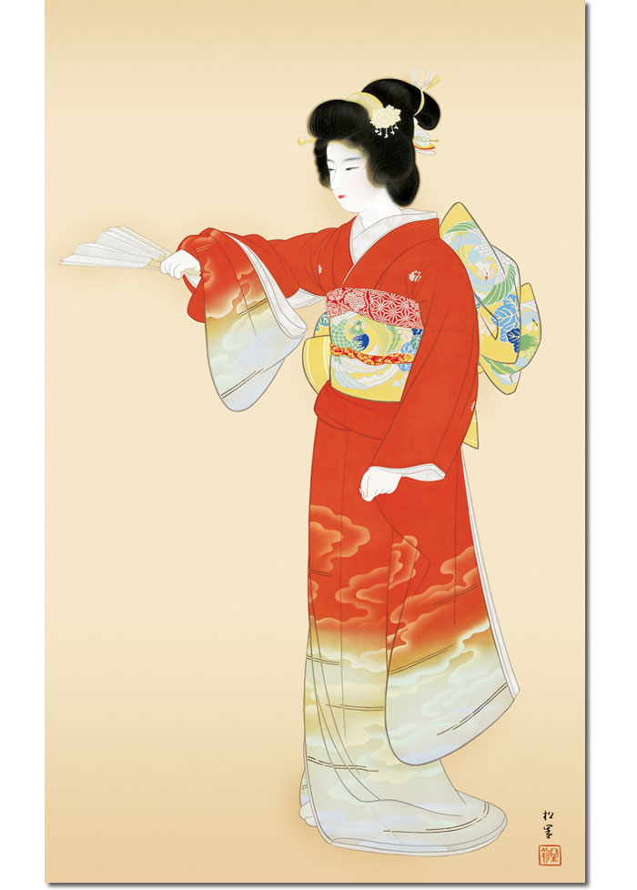 楽天市場】掛け軸 掛軸 序の舞 じょのまい 幅54.5×高さ約153cm 上村