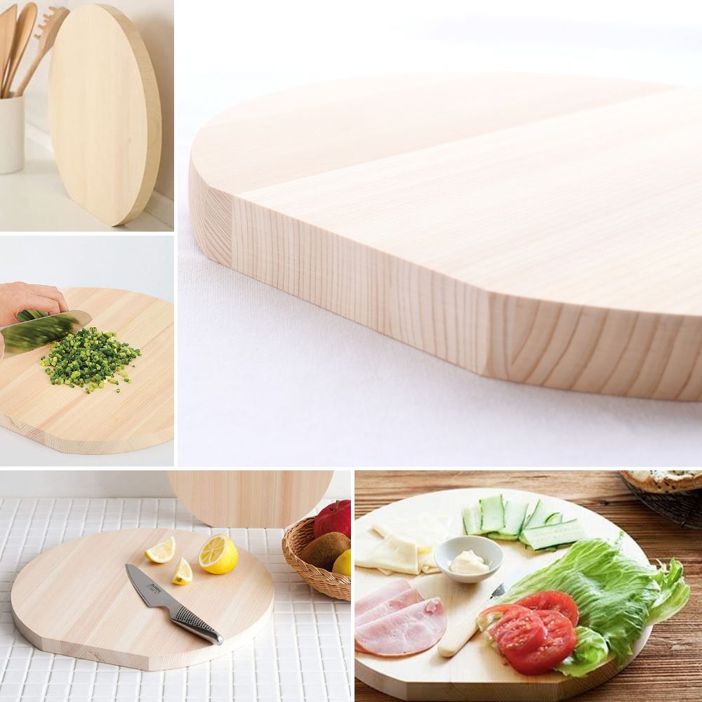 楽天市場】まな板 丸 木製 東濃桧 丸型まな板 大 約直径35×奥行2cm
