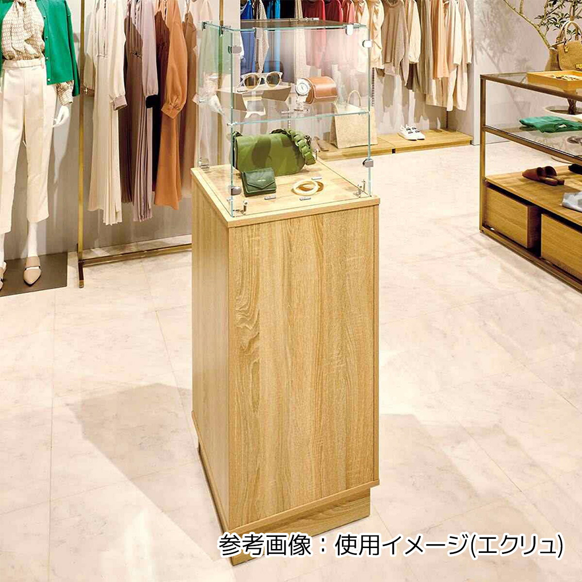 楽天市場】木製ガラスタワーショーケース ラスティック柄 1セット商品