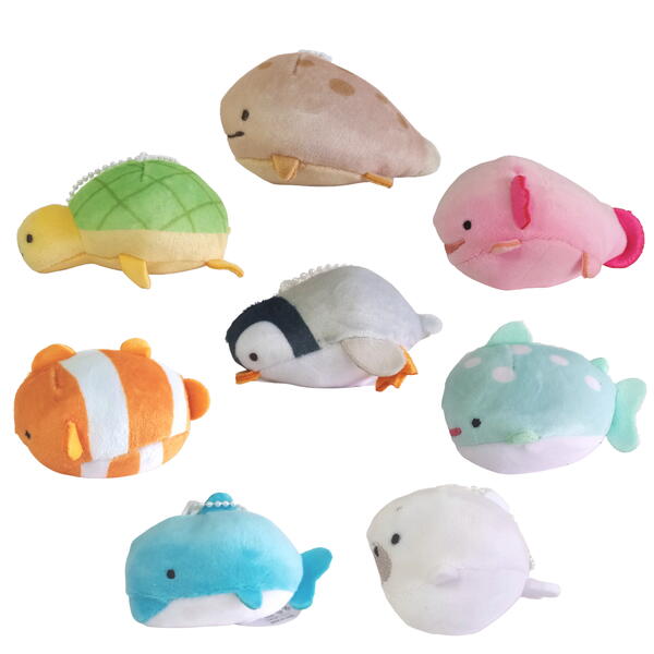 楽天市場】もちもち水族館 マスコット ぬいぐるみ ストラップ 8種 各1
