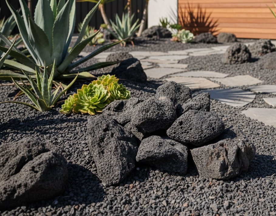 楽天市場】溶岩石 庭石 黒 溶岩 石 ロックガーデン ブラックカル 10kg