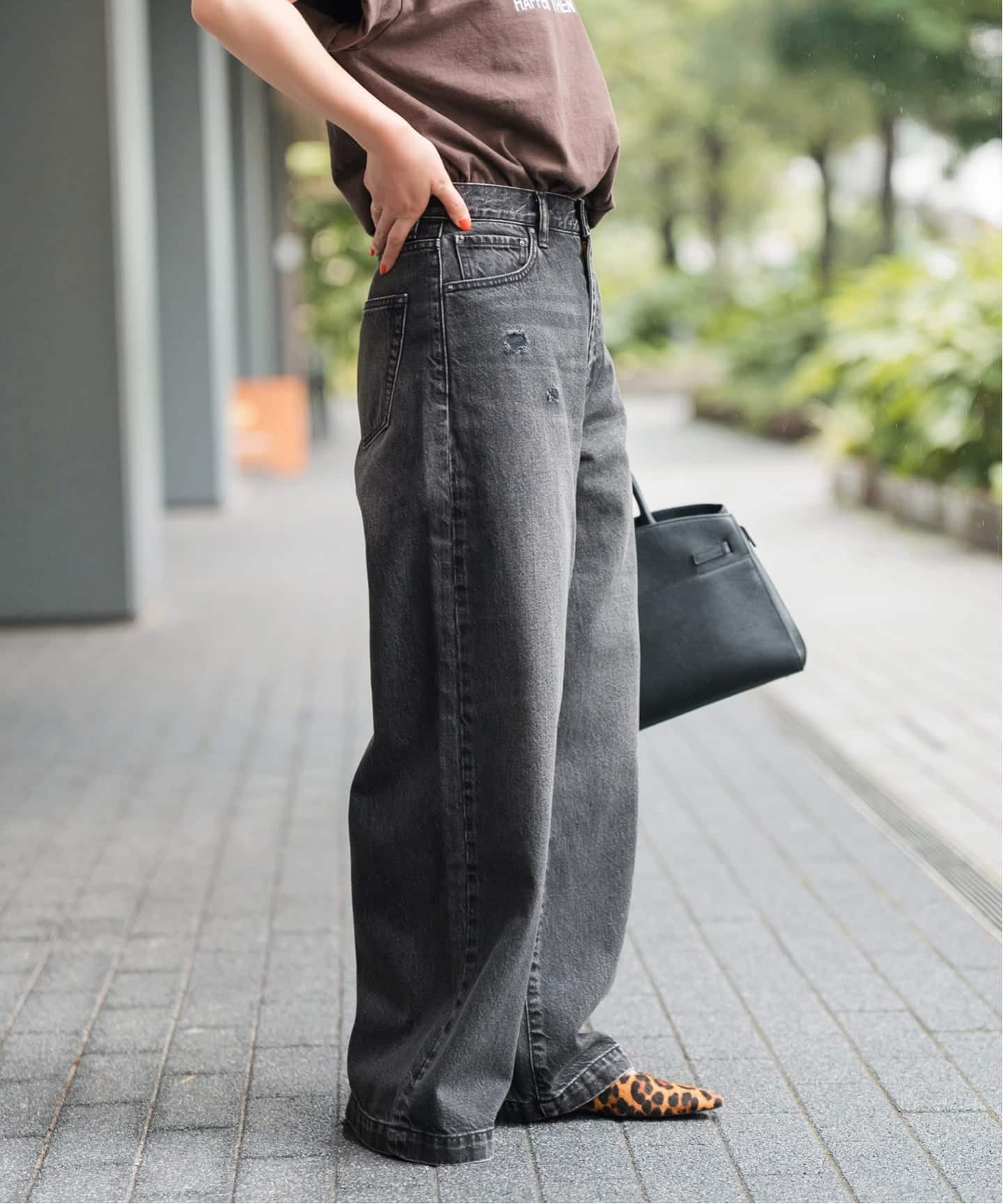 Spick & Span｜5 1/2 BAGGY DENIM (Black) | Rakuten Fashion(楽天