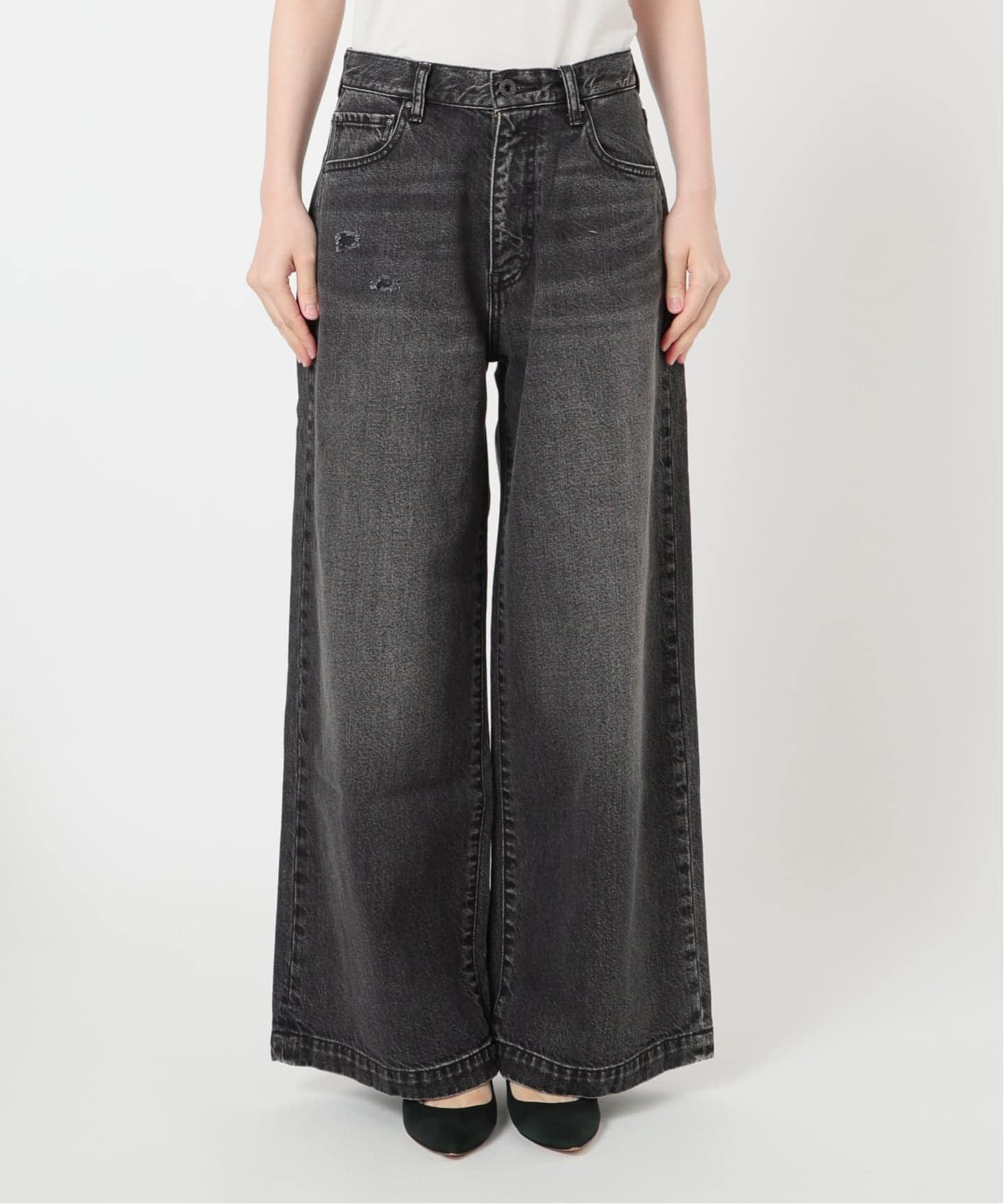 Spick & Span｜5 1/2 BAGGY DENIM (Black) | Rakuten Fashion(楽天