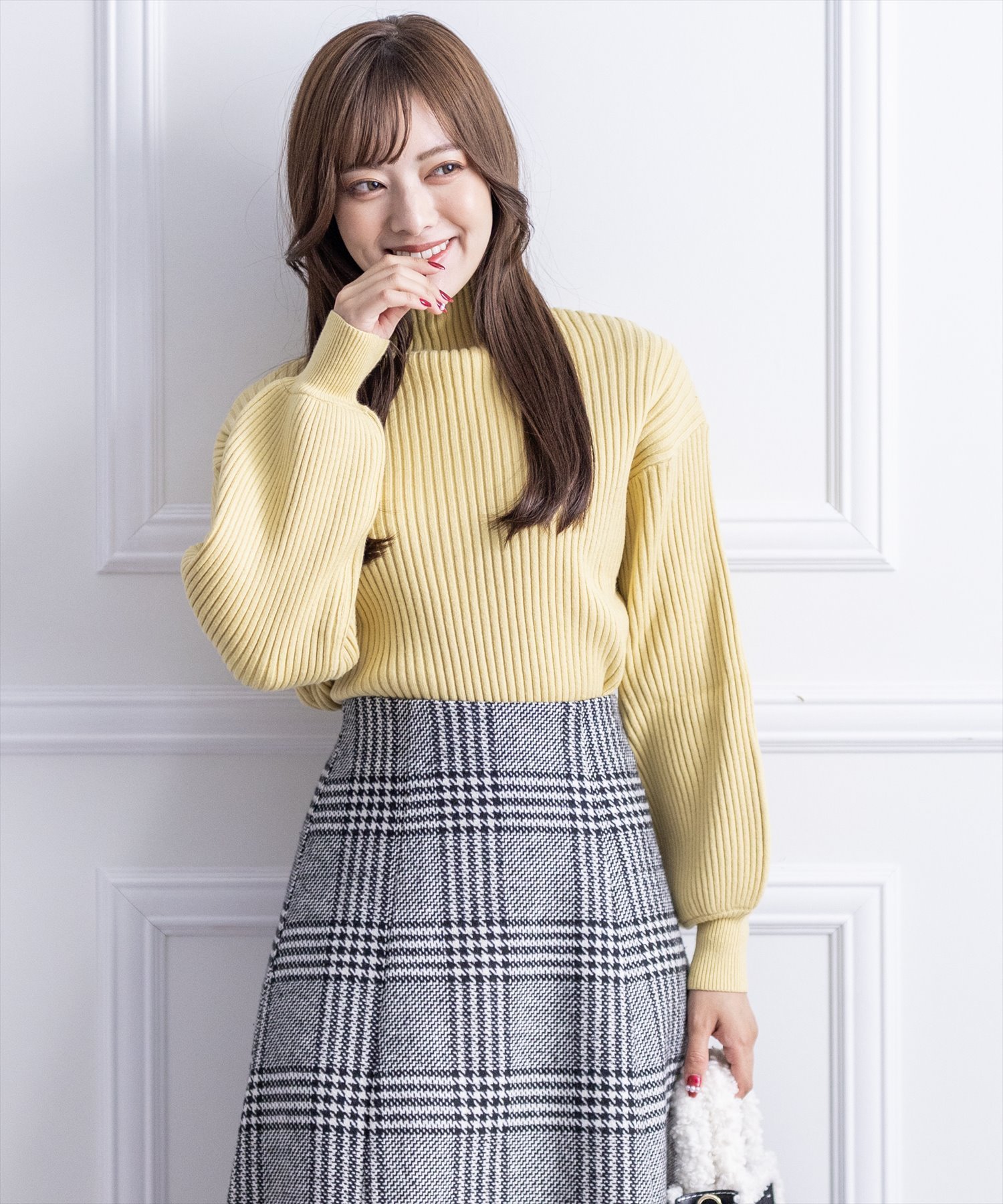 clear｜ボトルネックゆるニットプルオーバー［タートルネック 着回し