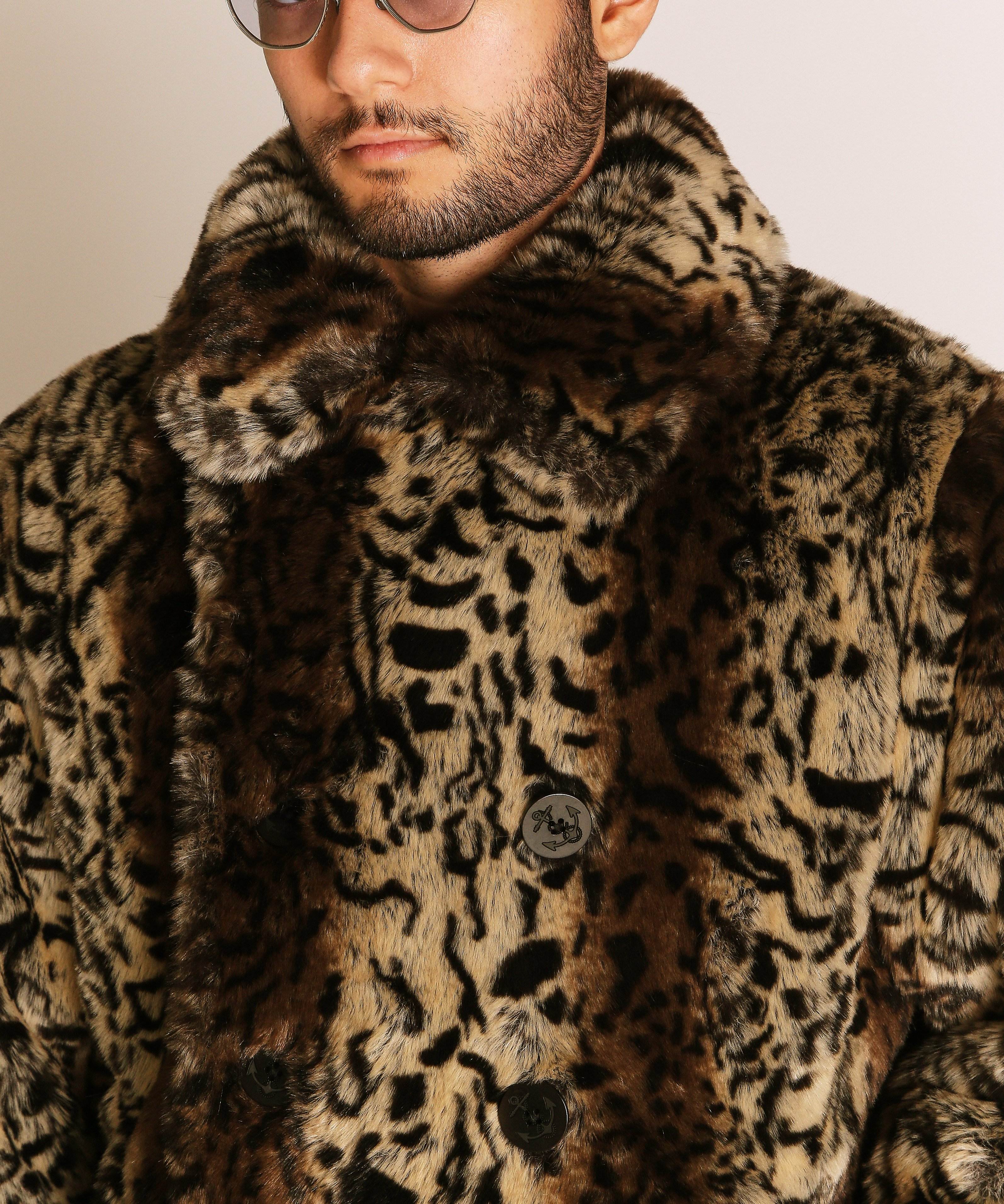 Schott｜LEOPARD FUR PEACOAT/レオパード ファーコート | Rakuten