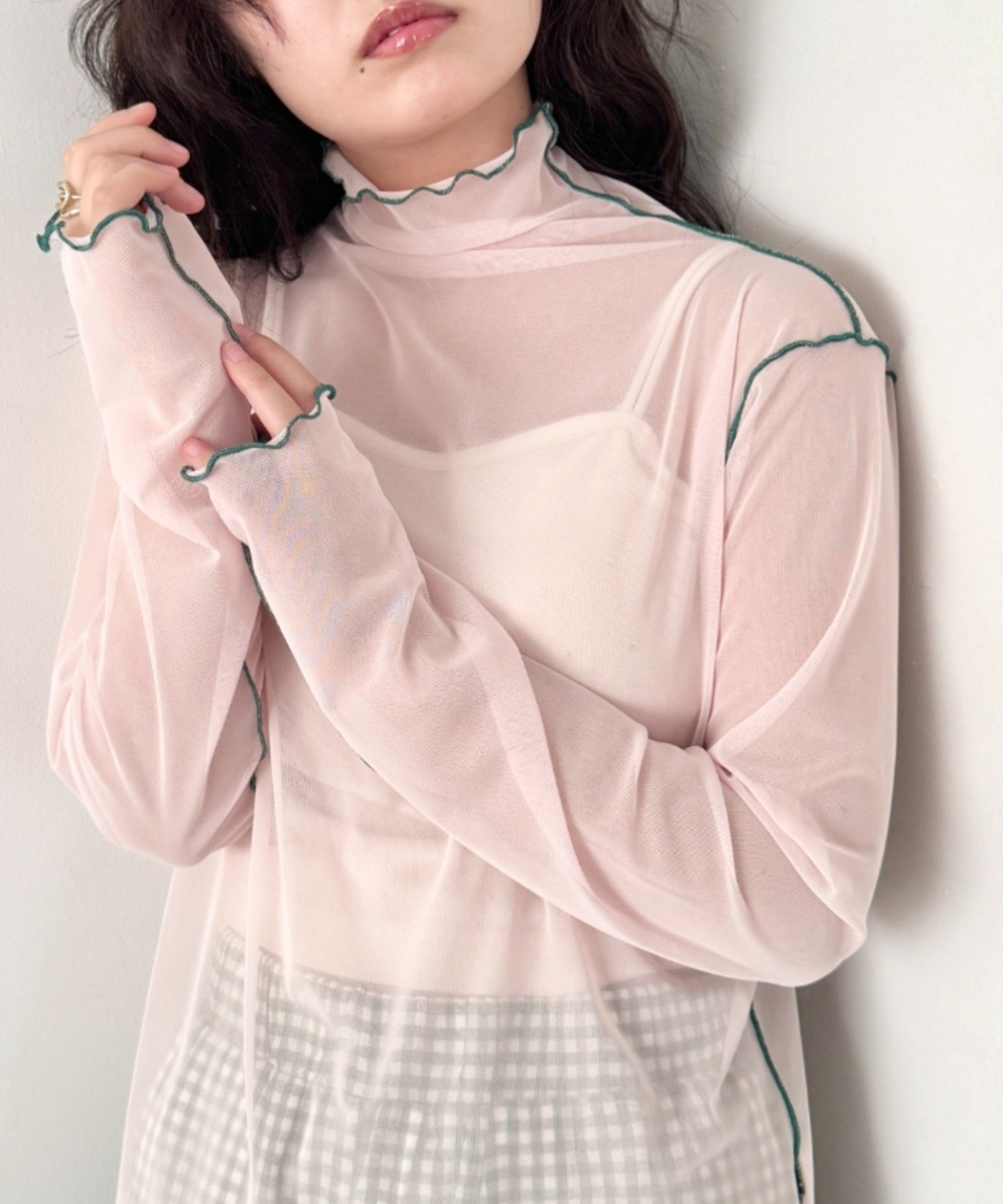 Outfitter lab｜パイピングシアーハイネックトップス | Rakuten