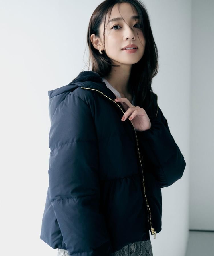 index｜KAWADAダウンペプラムショートコート【撥水/洗濯機OK/静電気