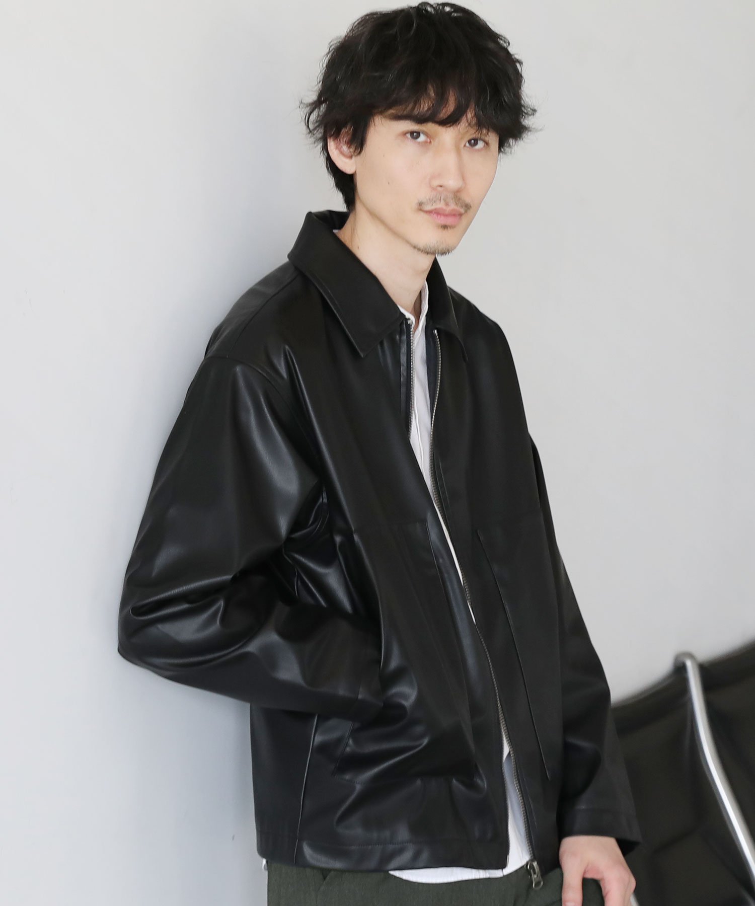 THE CASUAL｜シンセティックレザージップアップブルゾン | Rakuten