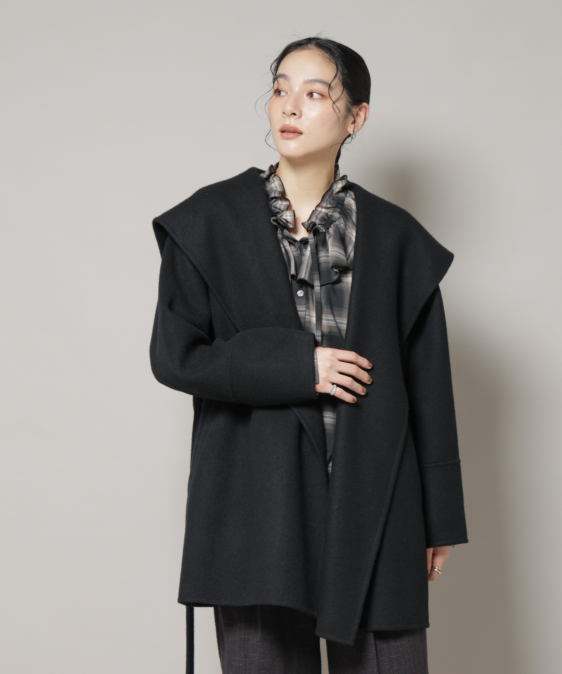 NANO universe｜SUPER110blend リバーショールミディコート | Rakuten