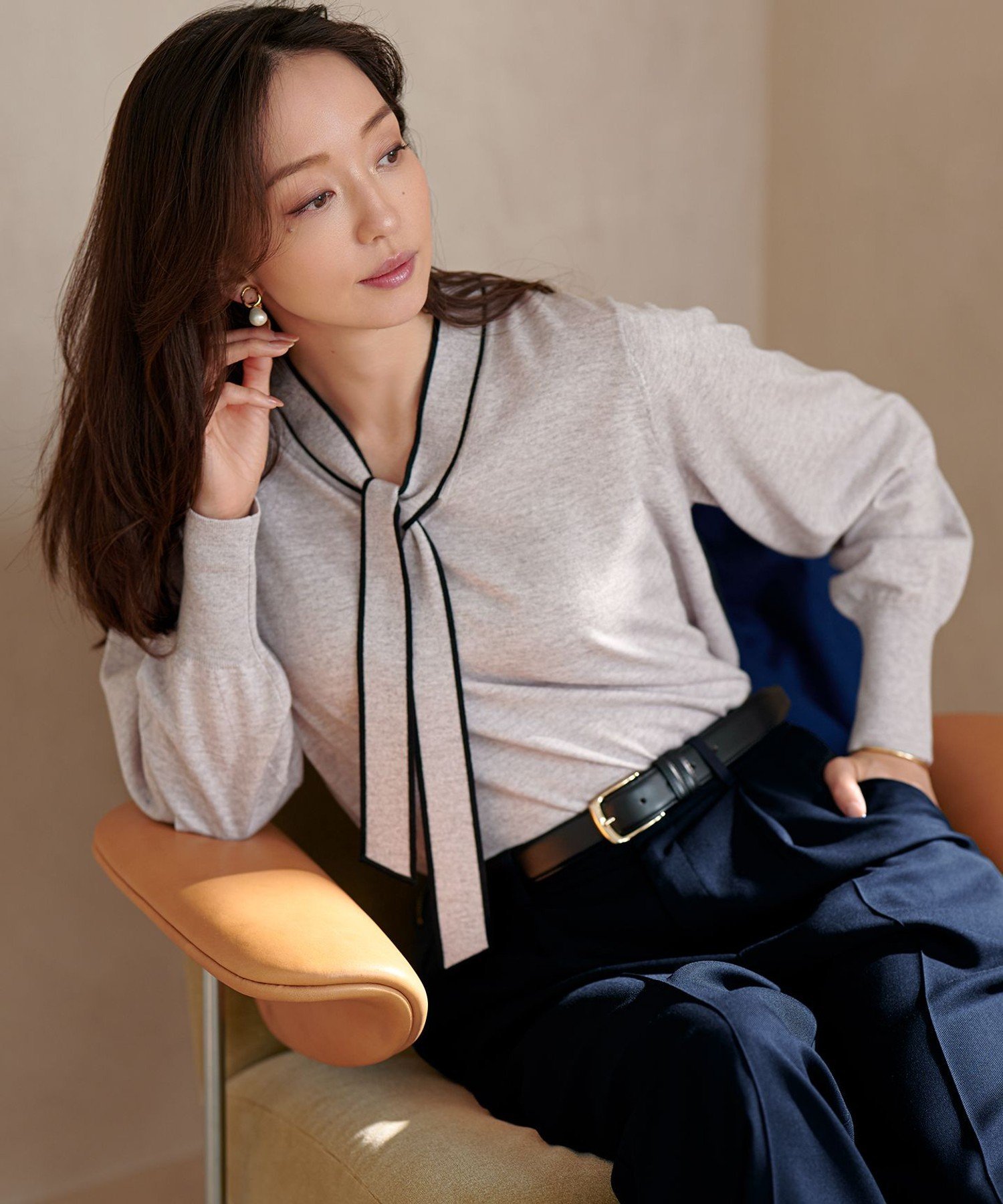 23区｜【洗える】ウーステッドウール ボウタイ ニット | Rakuten