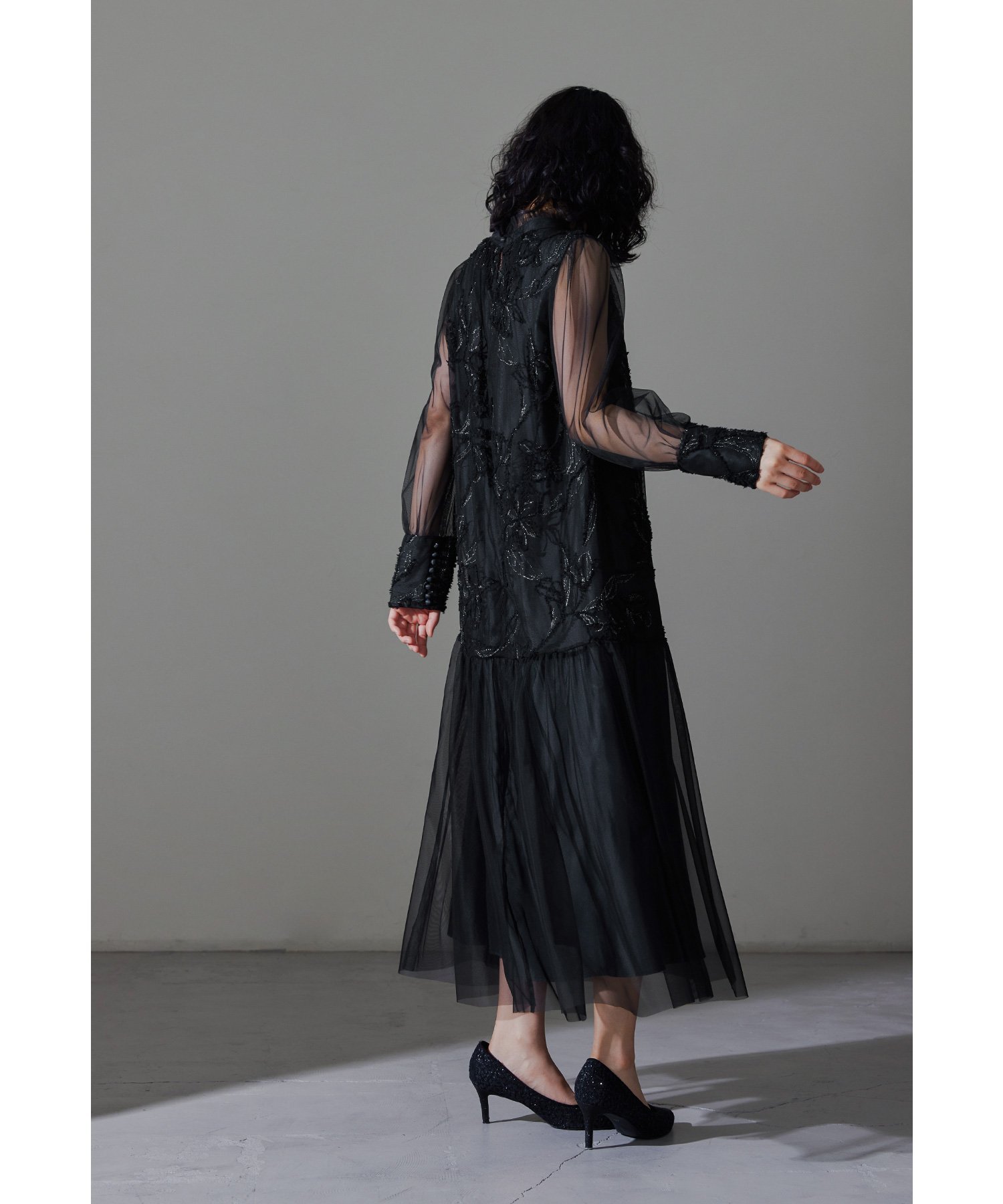 bflat｜フェザーフラワーチュールドレス 結婚式 パーティードレス