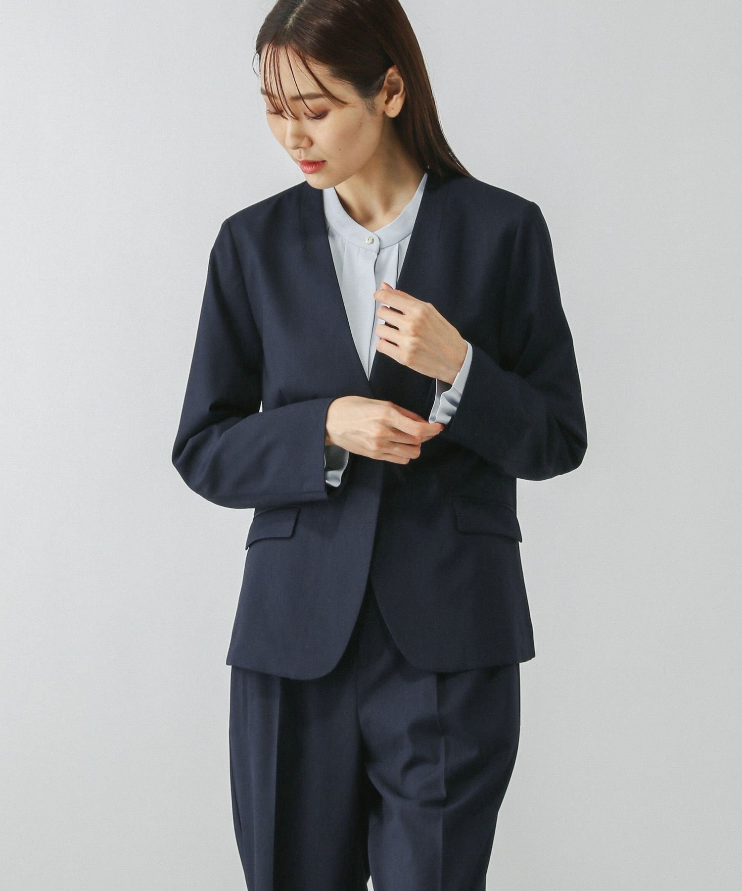 GLOBAL WORK｜ウツクシルエットノーカラージャケット/133613 | Rakuten