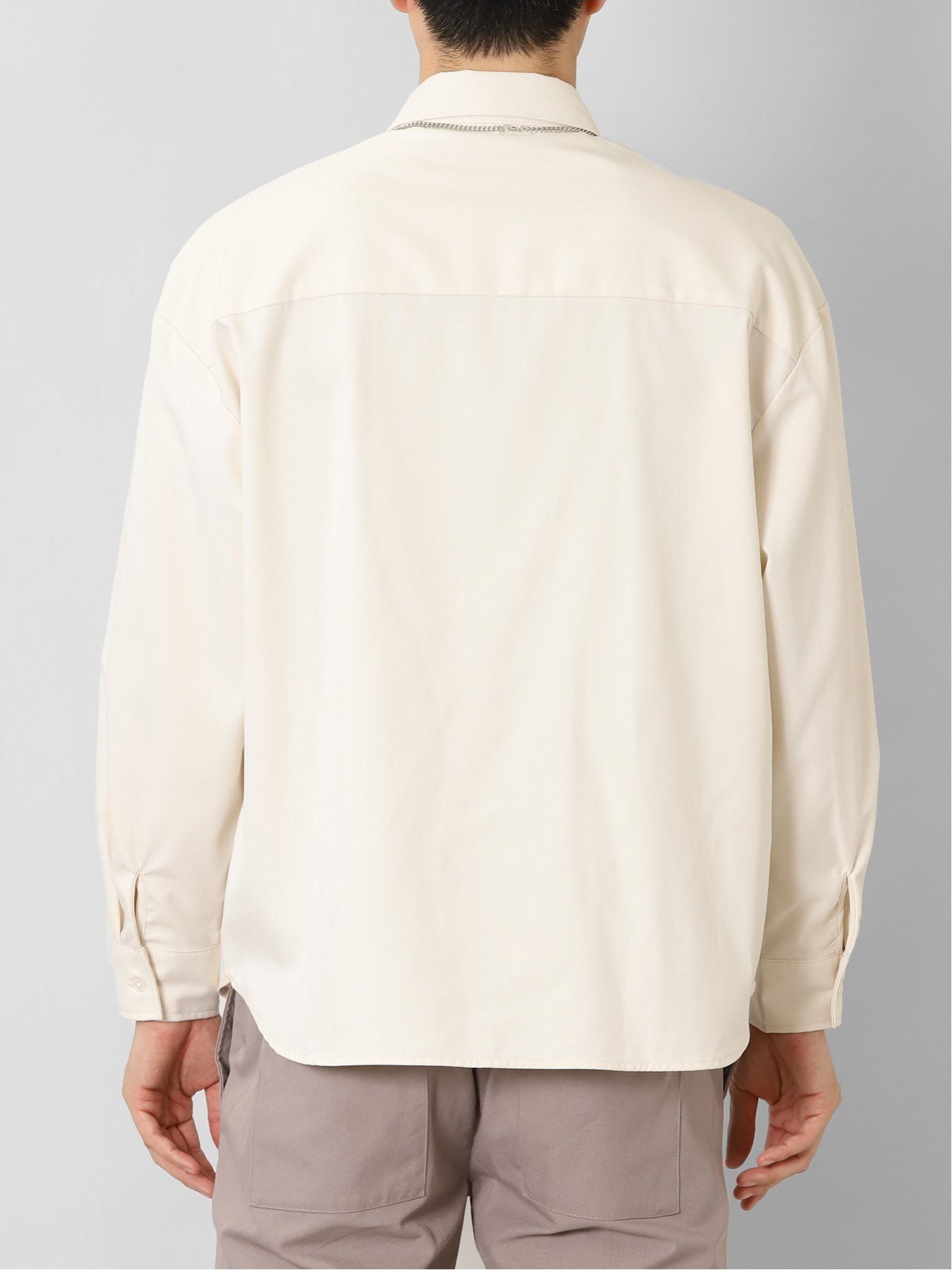TAKA-Q｜レーヨン混 ネックレス付 長袖BIGシャツ | Rakuten Fashion