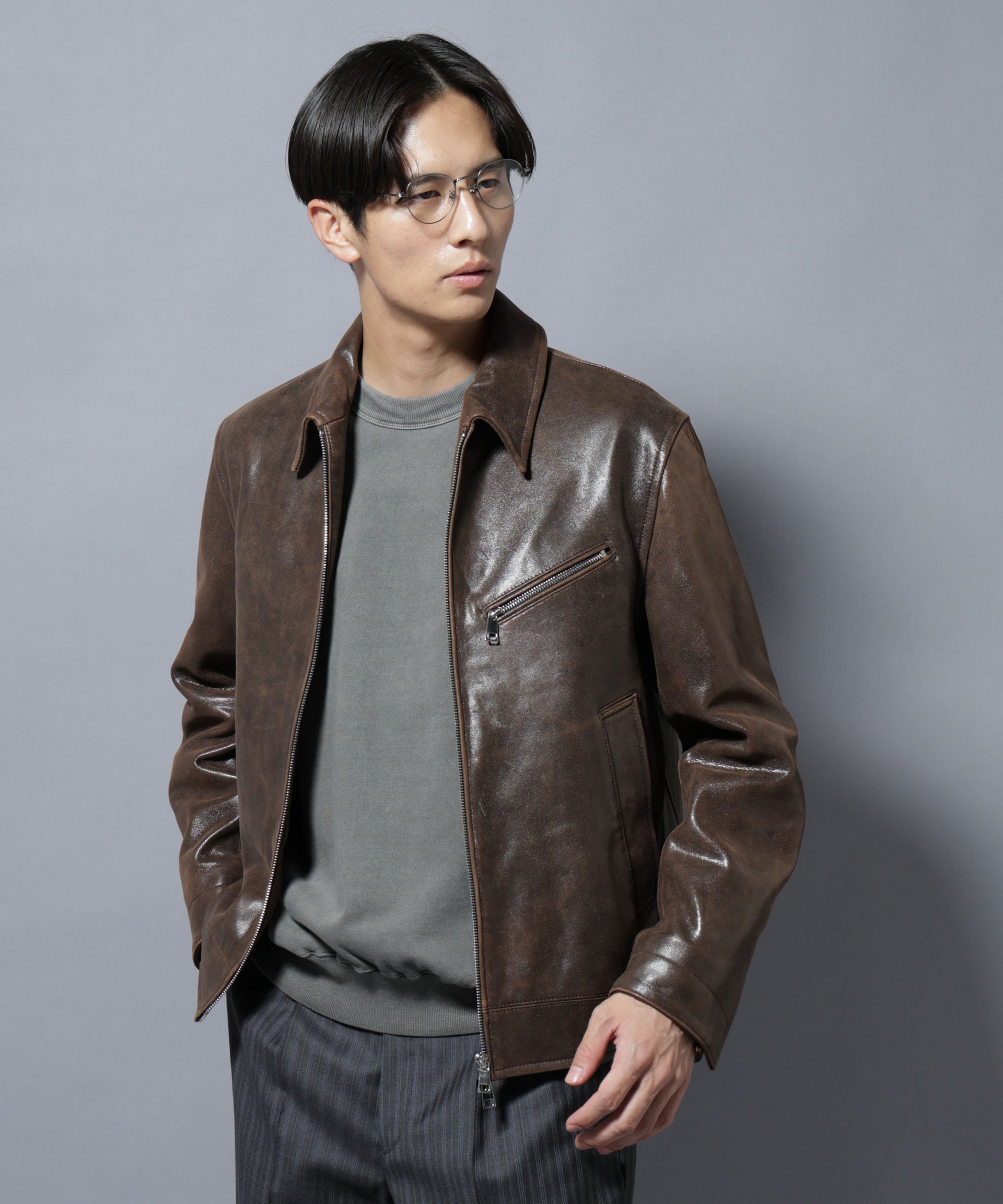 NANO universe｜ラムナッパレザーライダースジャケット | Rakuten