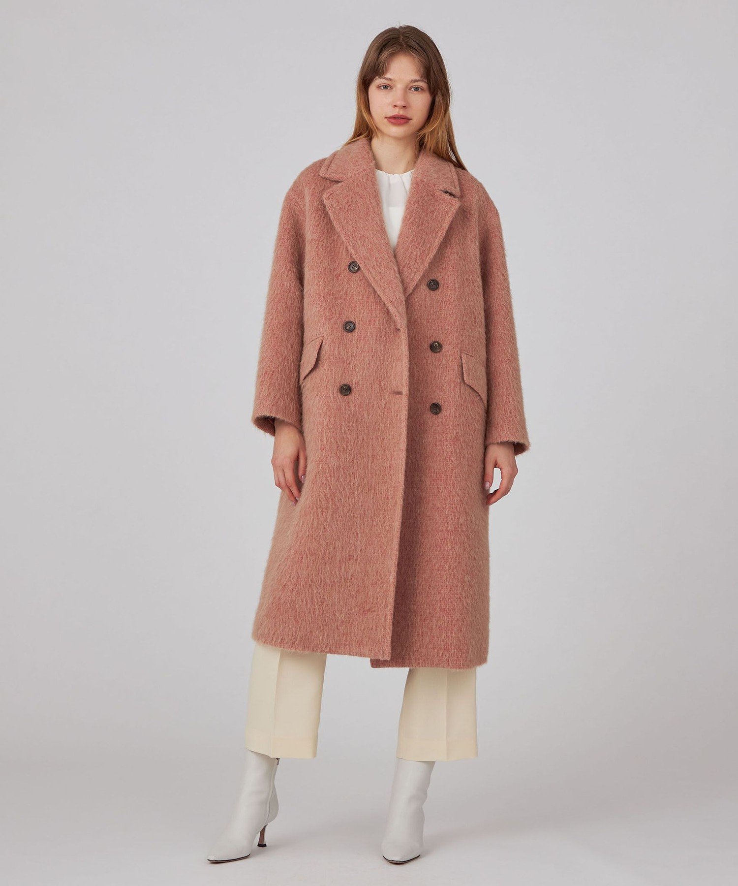 TOMORROWLAND｜ウールアルパカシャギー ダブルブレストコート