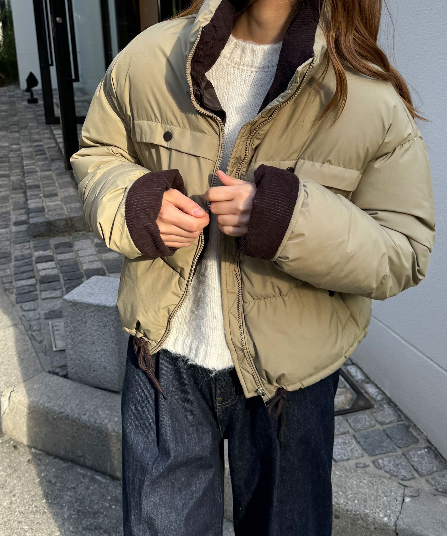 CANAL JEAN｜Lakey Park 配色パファーショートブルゾン | Rakuten