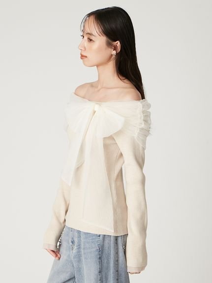 FRAY I.D｜3wayリボンオフショルニットプルオーバー | Rakuten Fashion