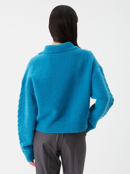 Mila Owen｜アランブークレーハーフジップニットプルオーバー