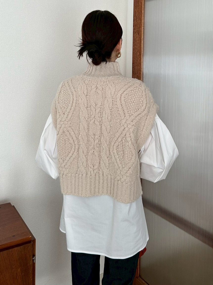 Mila Owen｜【セットアイテム】ケーブルベストシャツレイヤードSET