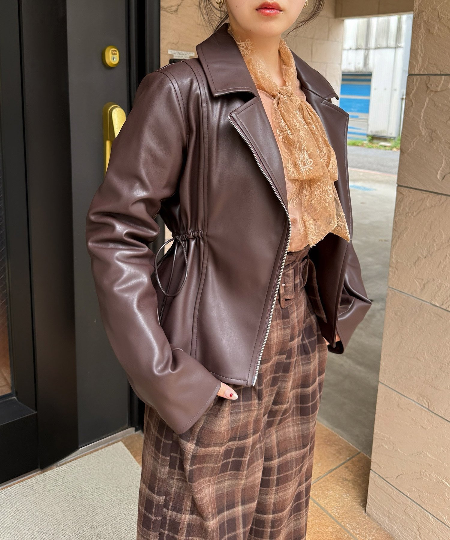 ROYAL PARTY｜ペプラムレザージャケット | Rakuten Fashion(楽天