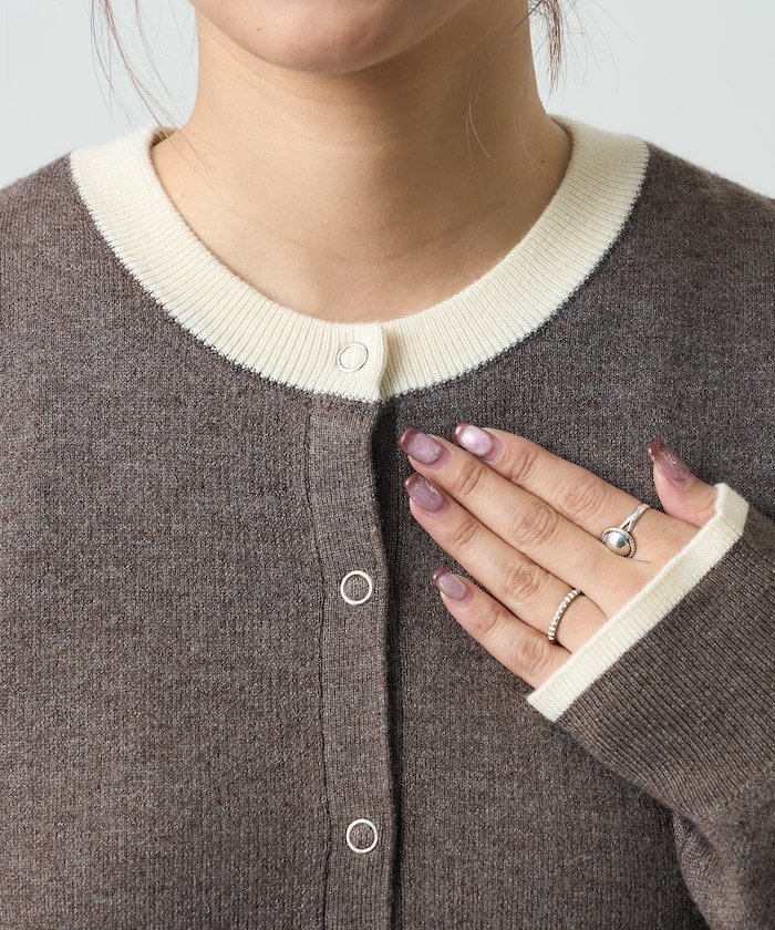 FREAK'S STORE｜ワンポイント刺繍 配色 ニットカーデ 限定展開 25AW