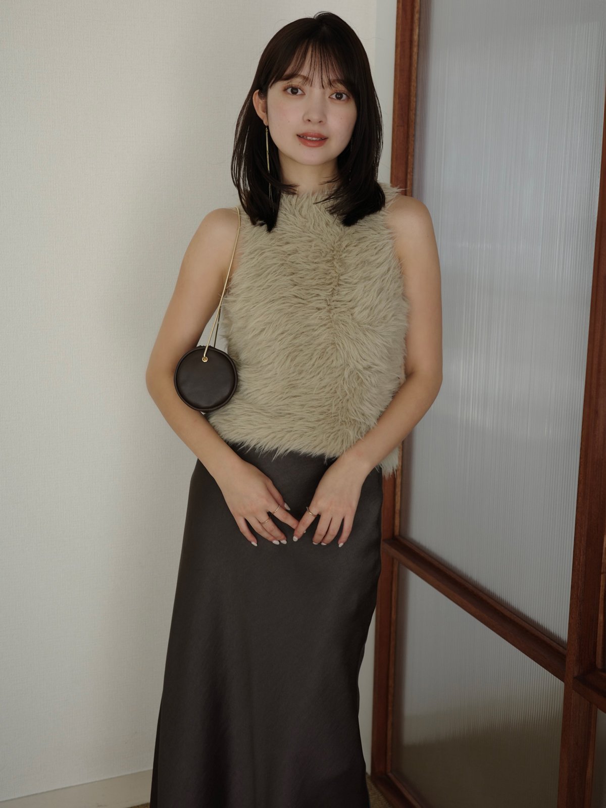 anuans｜ファーライクノースリーブニットトップス | Rakuten Fashion