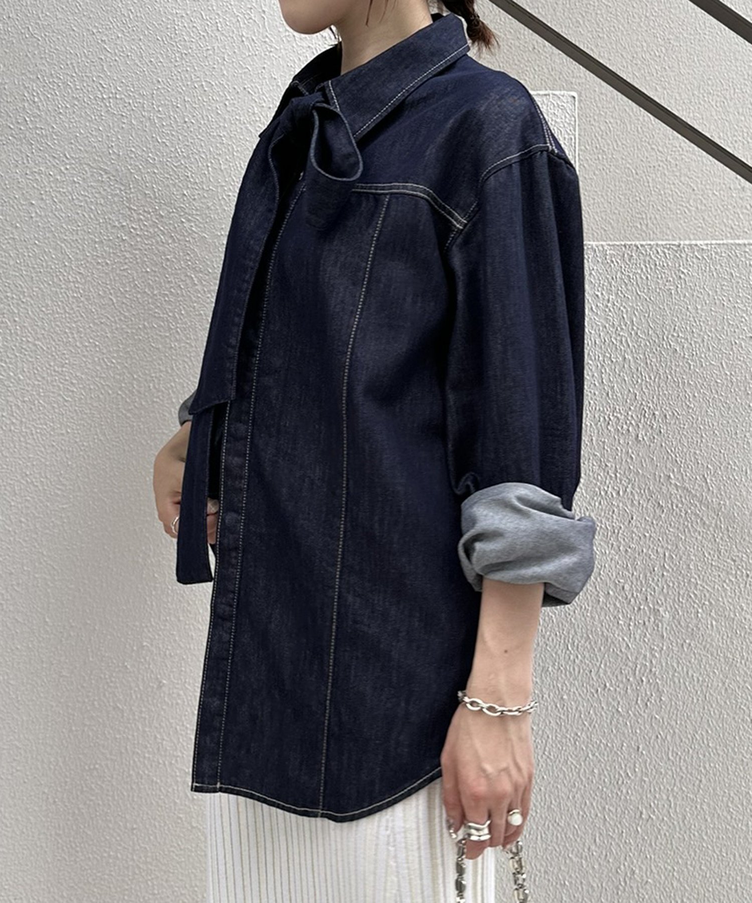 COLLAGE GALLARDAGALANTE｜ボウタイデニムシャツ | Rakuten Fashion
