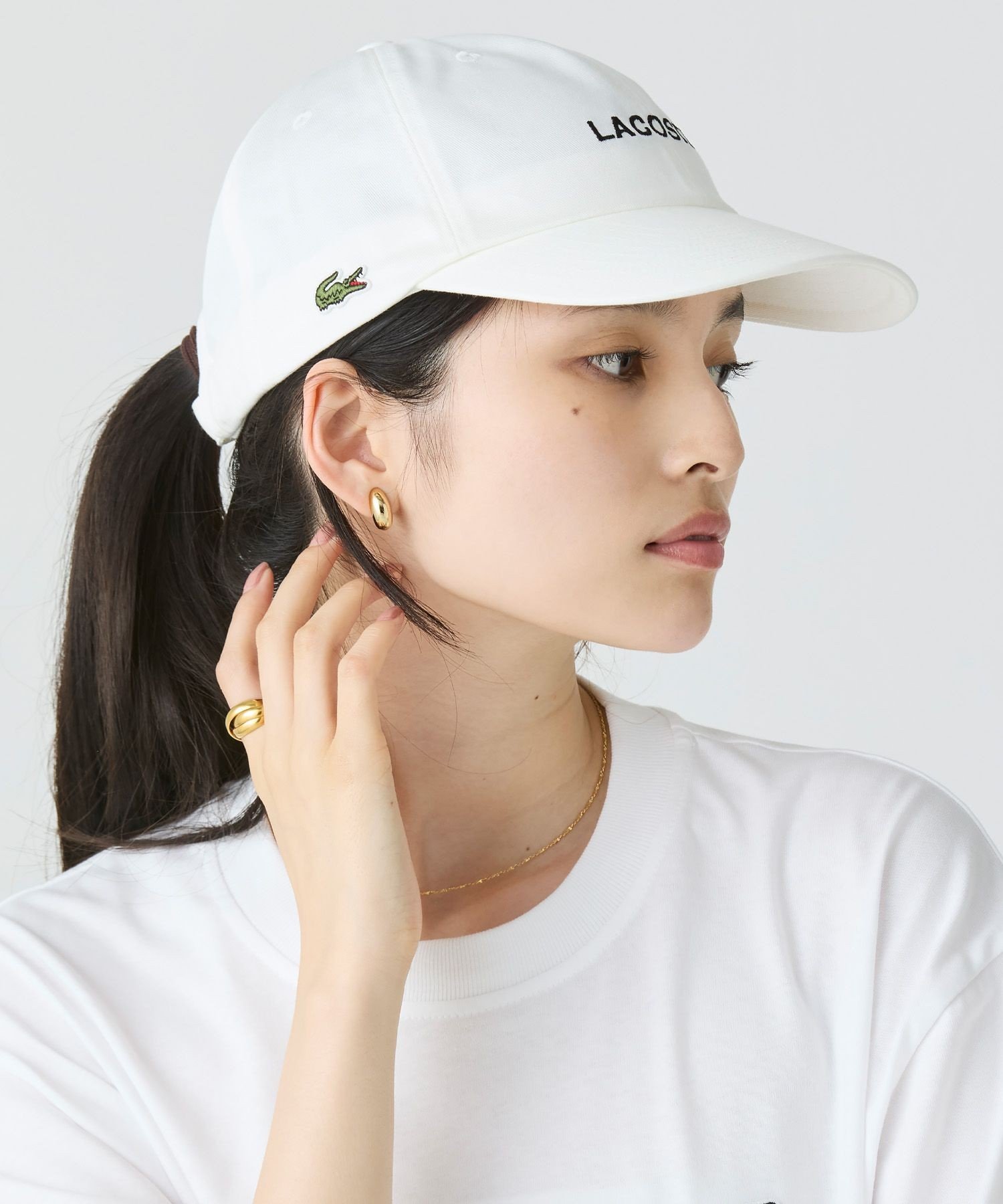 LACOSTE｜ブランドロゴステッチローキャップ | Rakuten Fashion(楽天