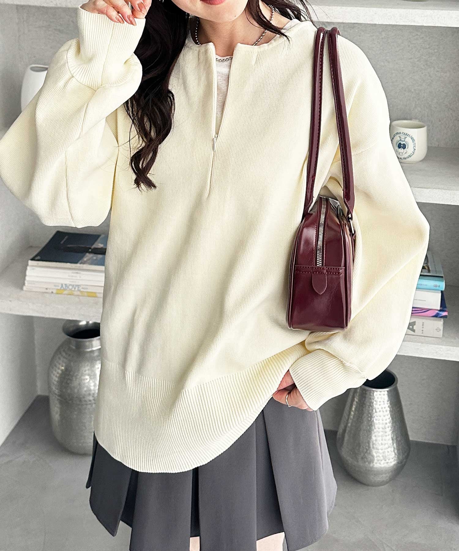 GeeRA｜2wayフロントジップニットプルオーバー | Rakuten Fashion(楽天