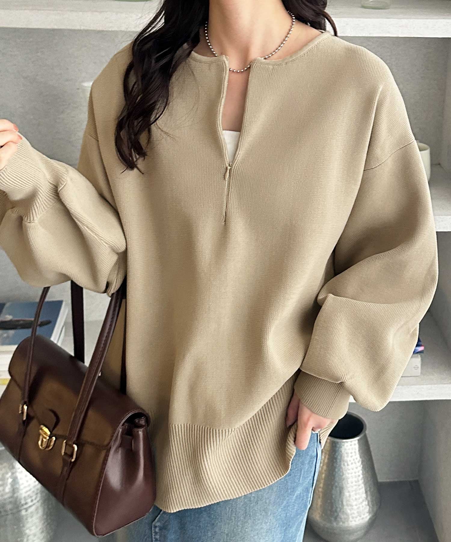 GeeRA｜2wayフロントジップニットプルオーバー | Rakuten Fashion(楽天