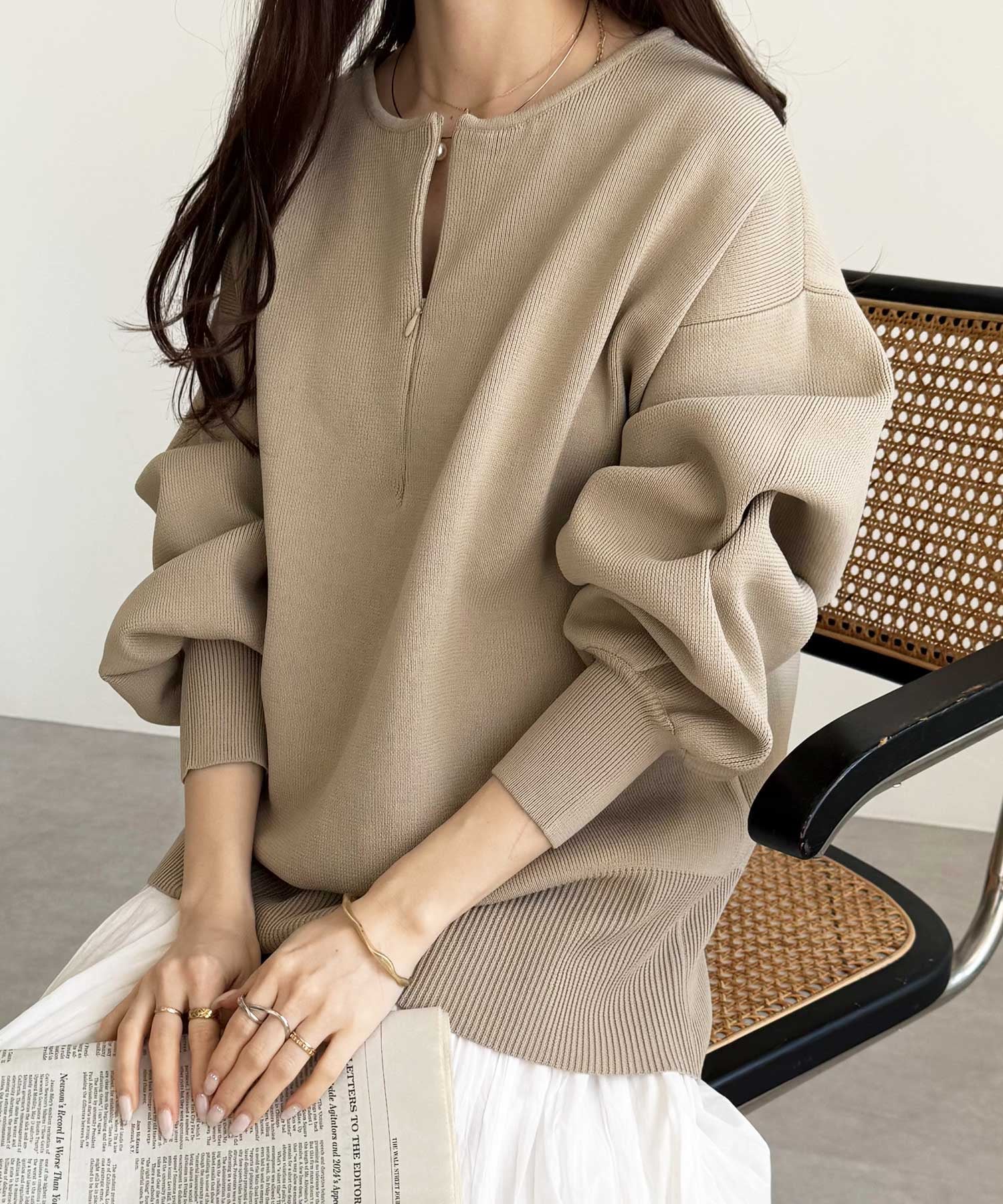 GeeRA｜2wayフロントジップニットプルオーバー | Rakuten Fashion(楽天