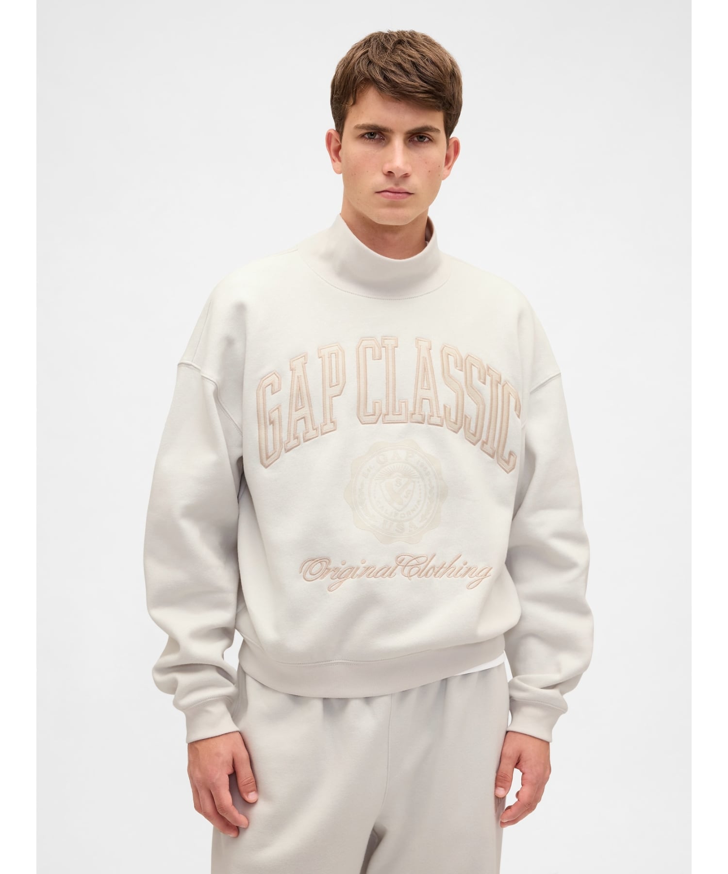 GAP｜(U)ヴィンテージソフトモックネック クロップド GAPロゴ