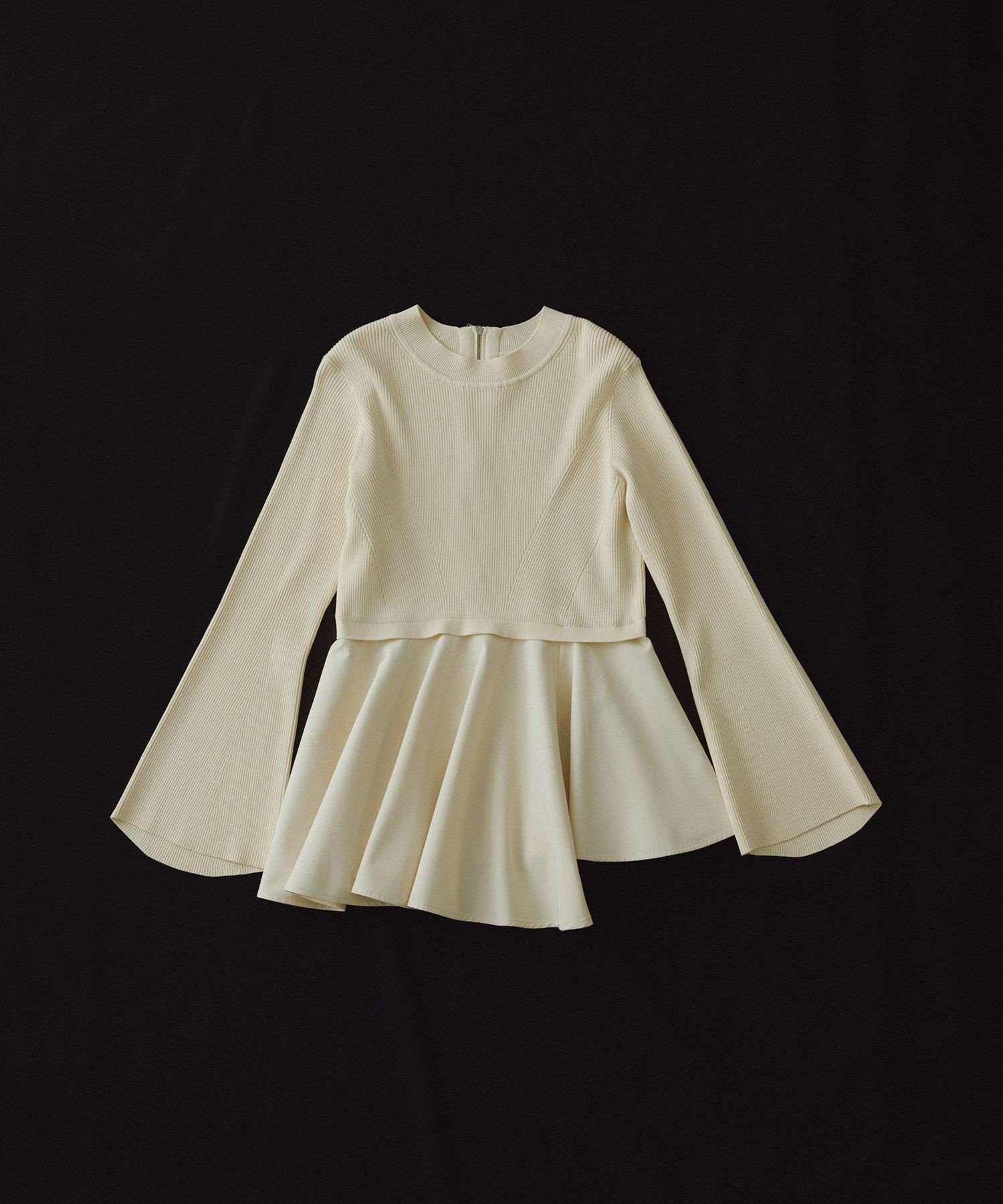 ADAM ET ROPE'｜【サステナブル】ペプラムコンビニットプルオーバー