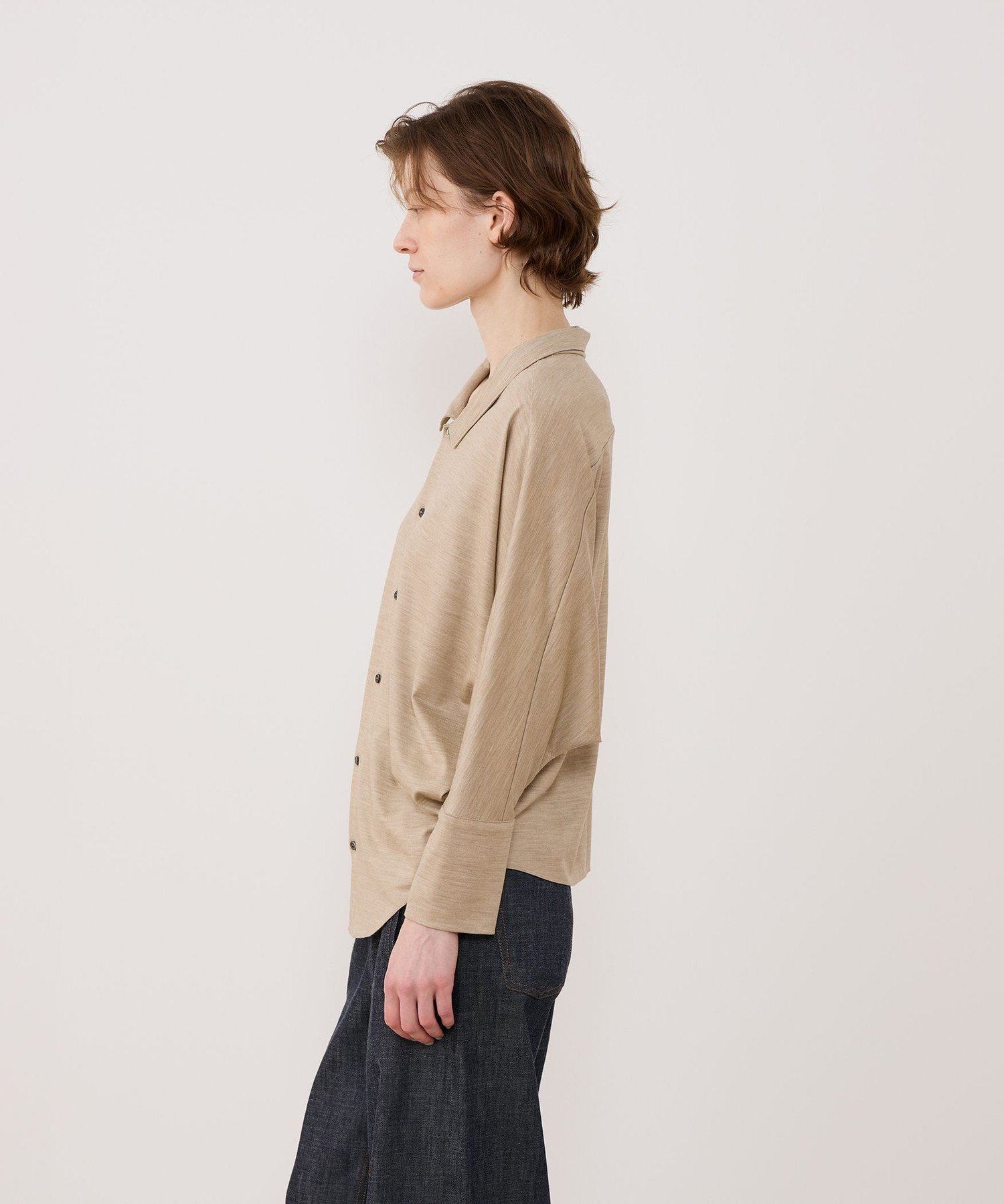 TOMORROWLAND｜ウォッシャブルウールジャージー ドルマンスリーブ