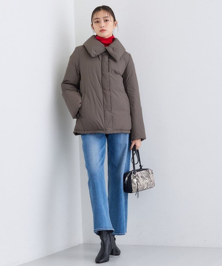 INDIVI｜【撥水/洗える/デザイン衿】ステッチレス ショートダウン