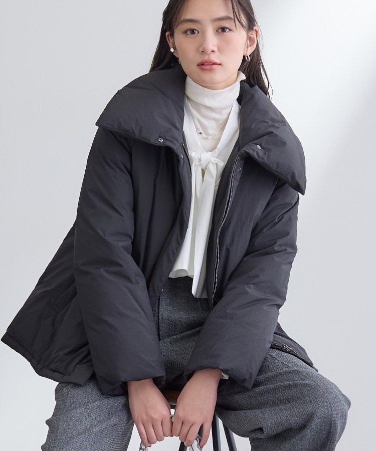 INDIVI｜【撥水/洗える/デザイン衿】ステッチレス ショートダウン