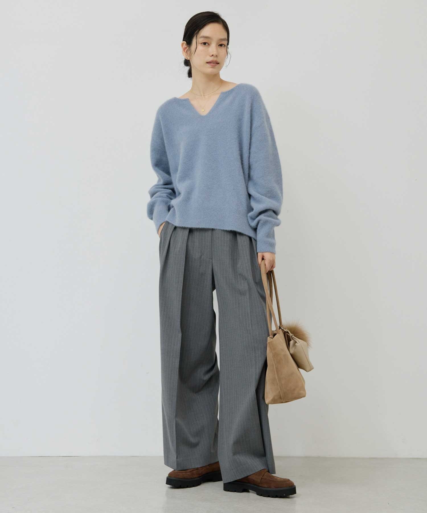 GALLARDAGALANTE｜【デコルテ美人ニット】ファーウールキーネック