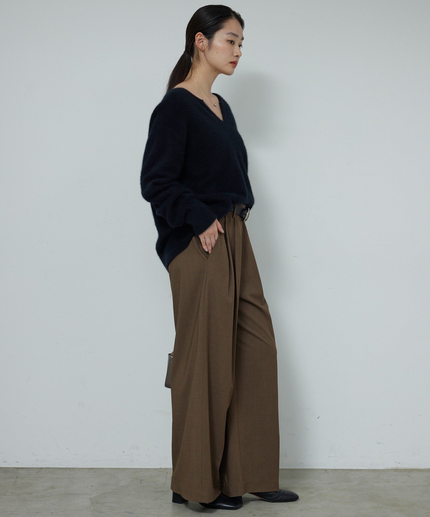 GALLARDAGALANTE｜【デコルテ美人ニット】ファーウールキーネック