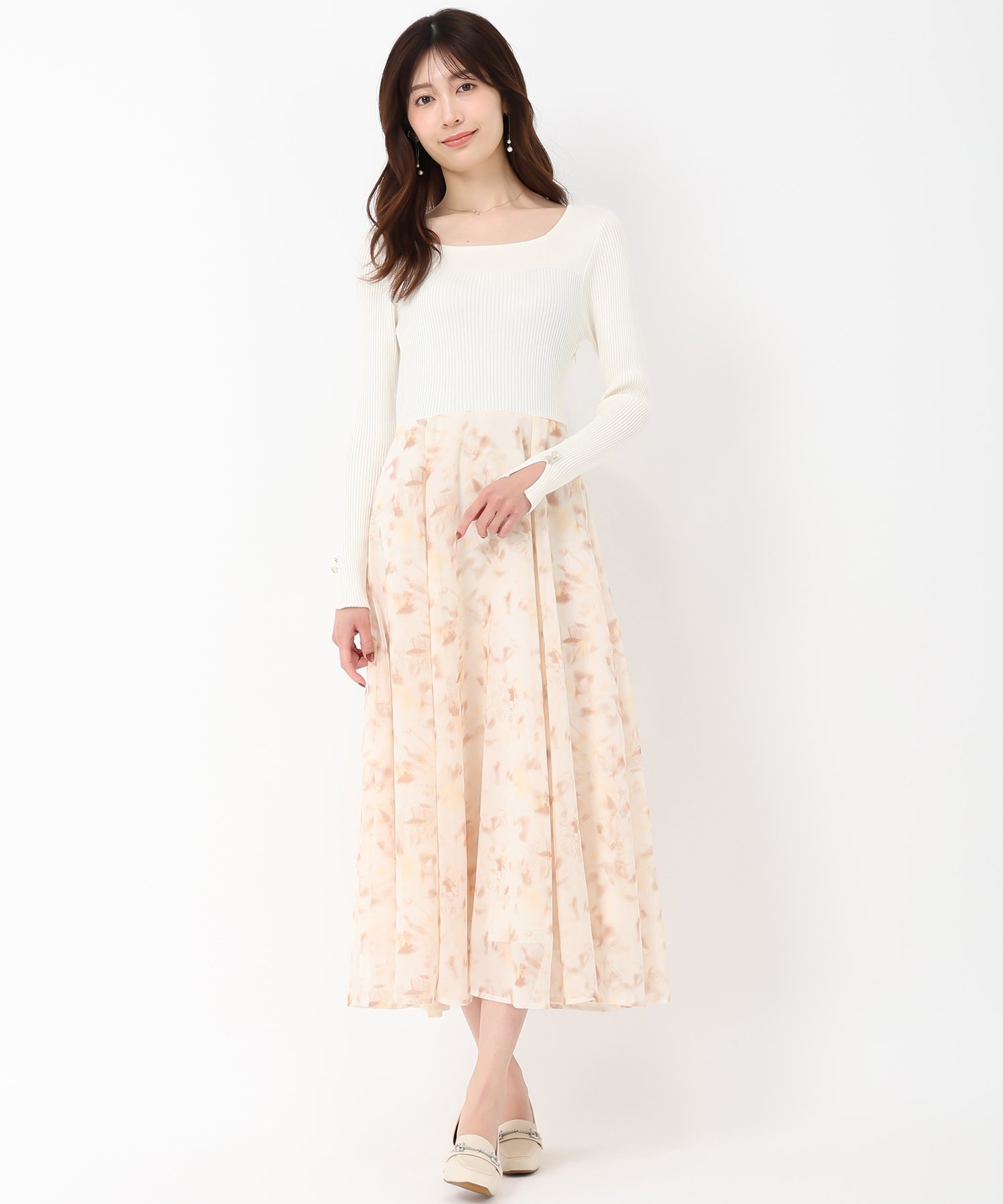 MISCH MASCH｜2025春夏新作 カラーフラワードッキングワンピース