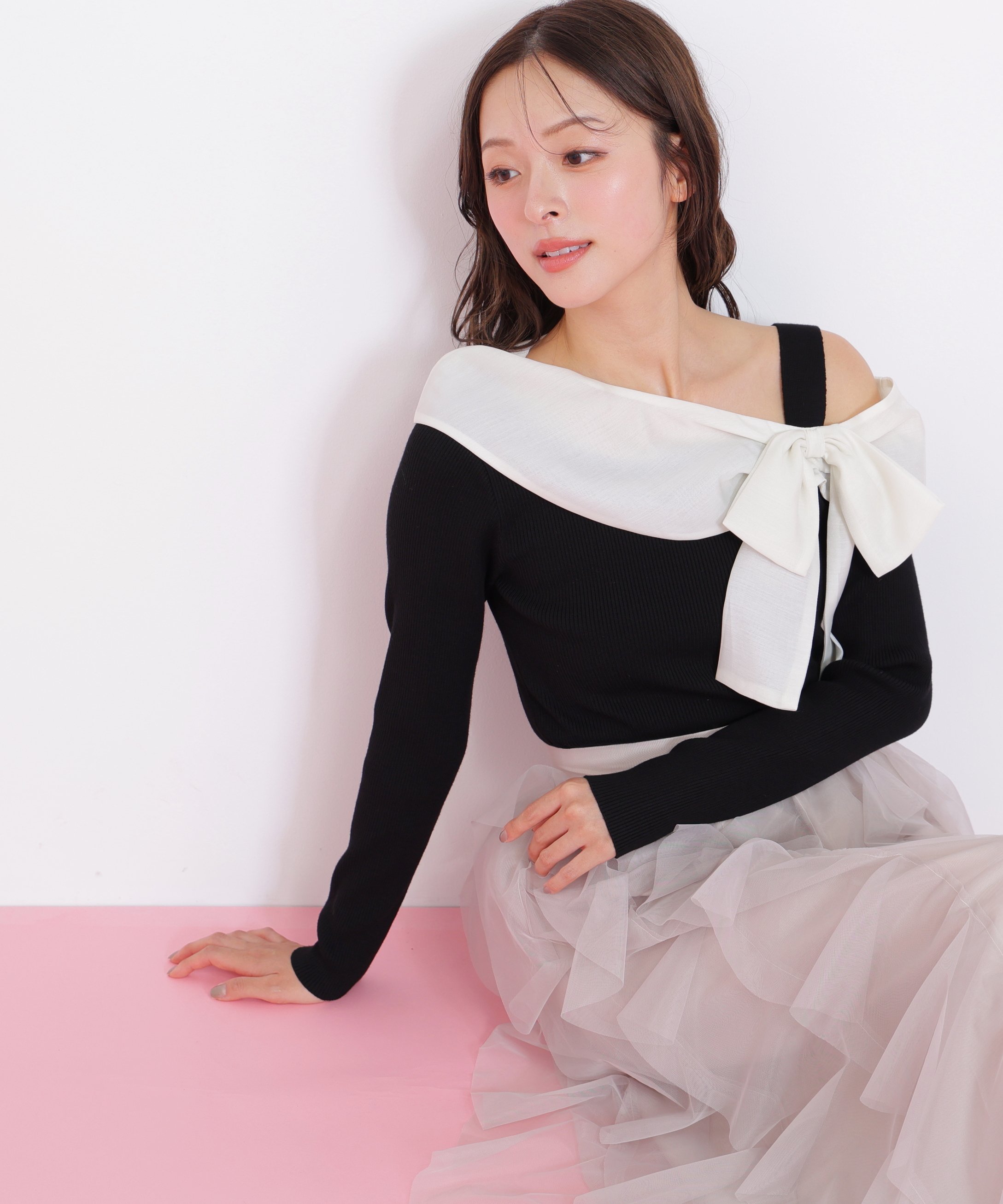 JILL by JILL STUART｜アシメリボンニット | Rakuten Fashion(楽天